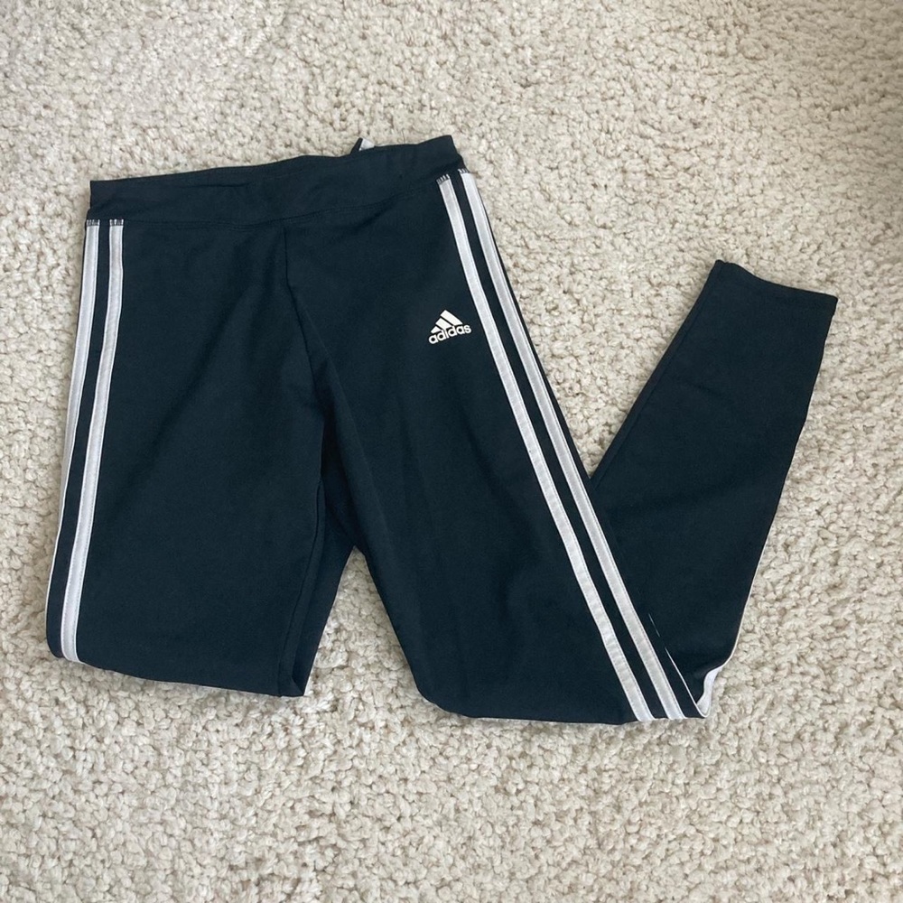 Girls adidas black and white leggings
